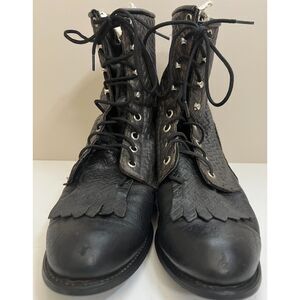 Vintage Capezio black leather "granny" boots. Size 10.